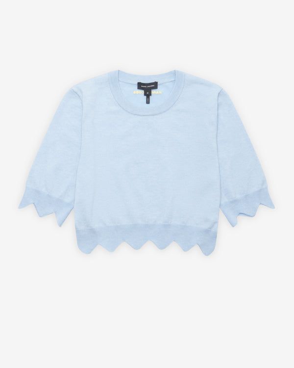Marc Jacobs - Women's Scallop Daisy Crop Sweater - (Blue Mist)