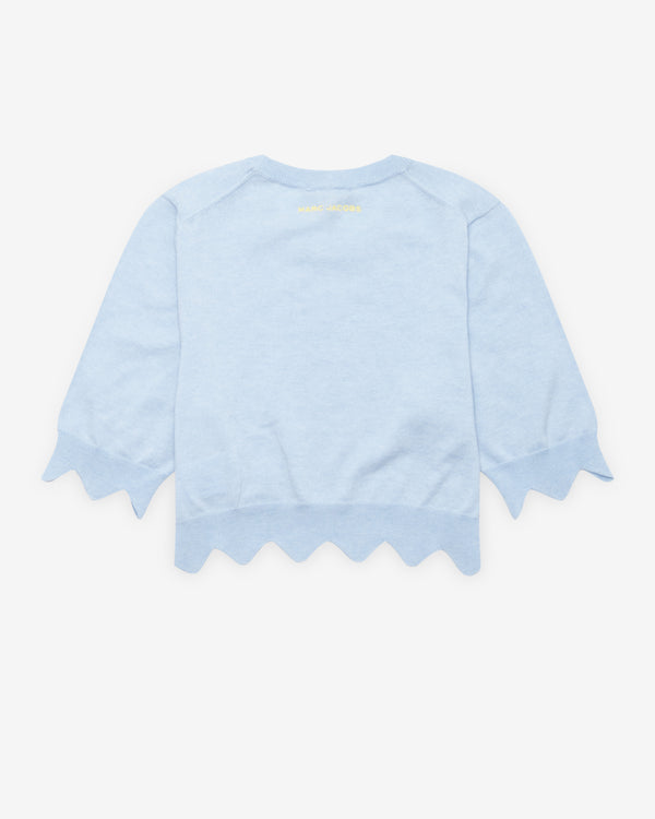 Marc Jacobs - Women's Scallop Daisy Crop Sweater - (Blue Mist)