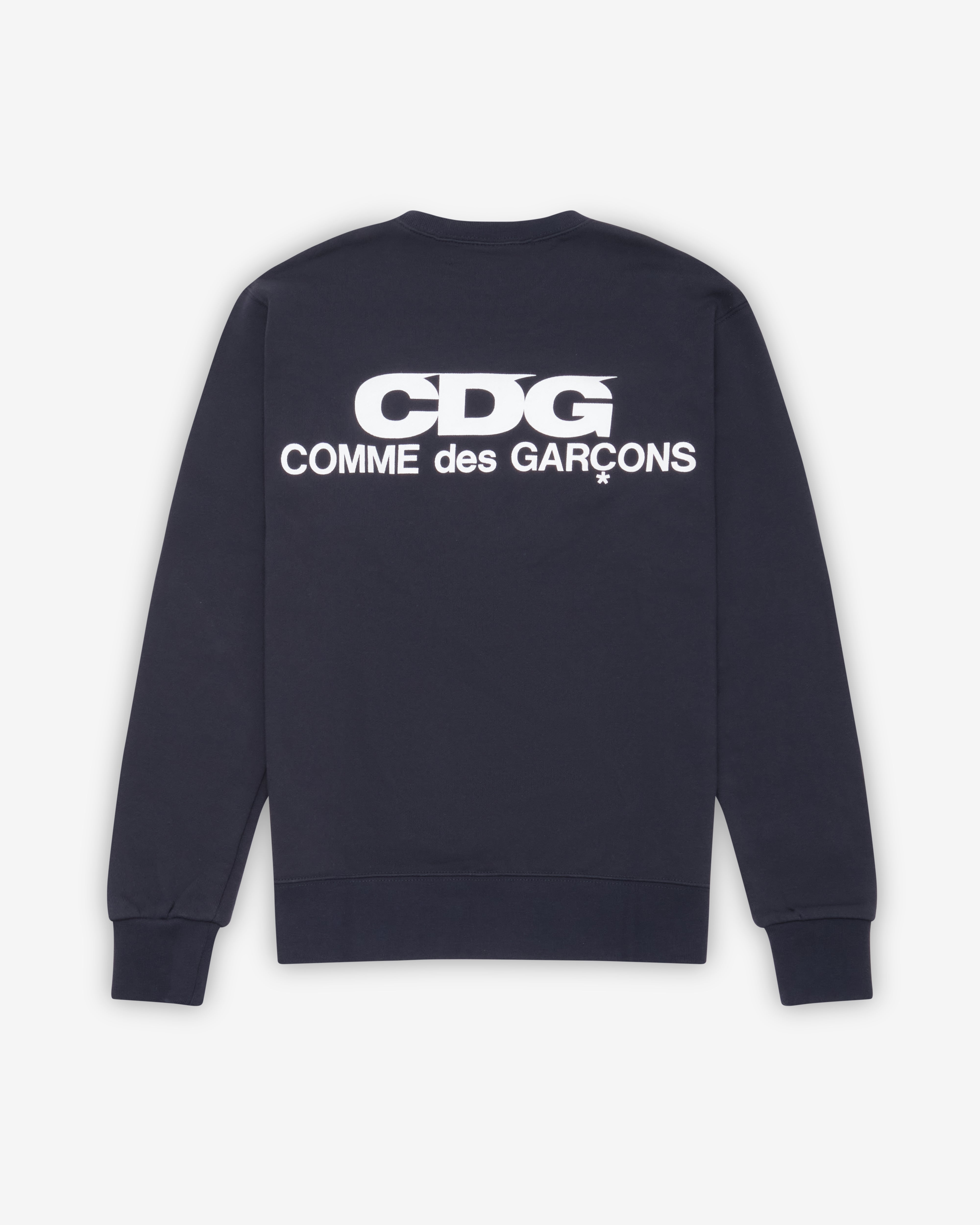 スウェット CDG CREW NECK SWEATSHIRT CDG: Logo Crew Neck Sweatshirt (Navy) | DSMNY E-SHOP