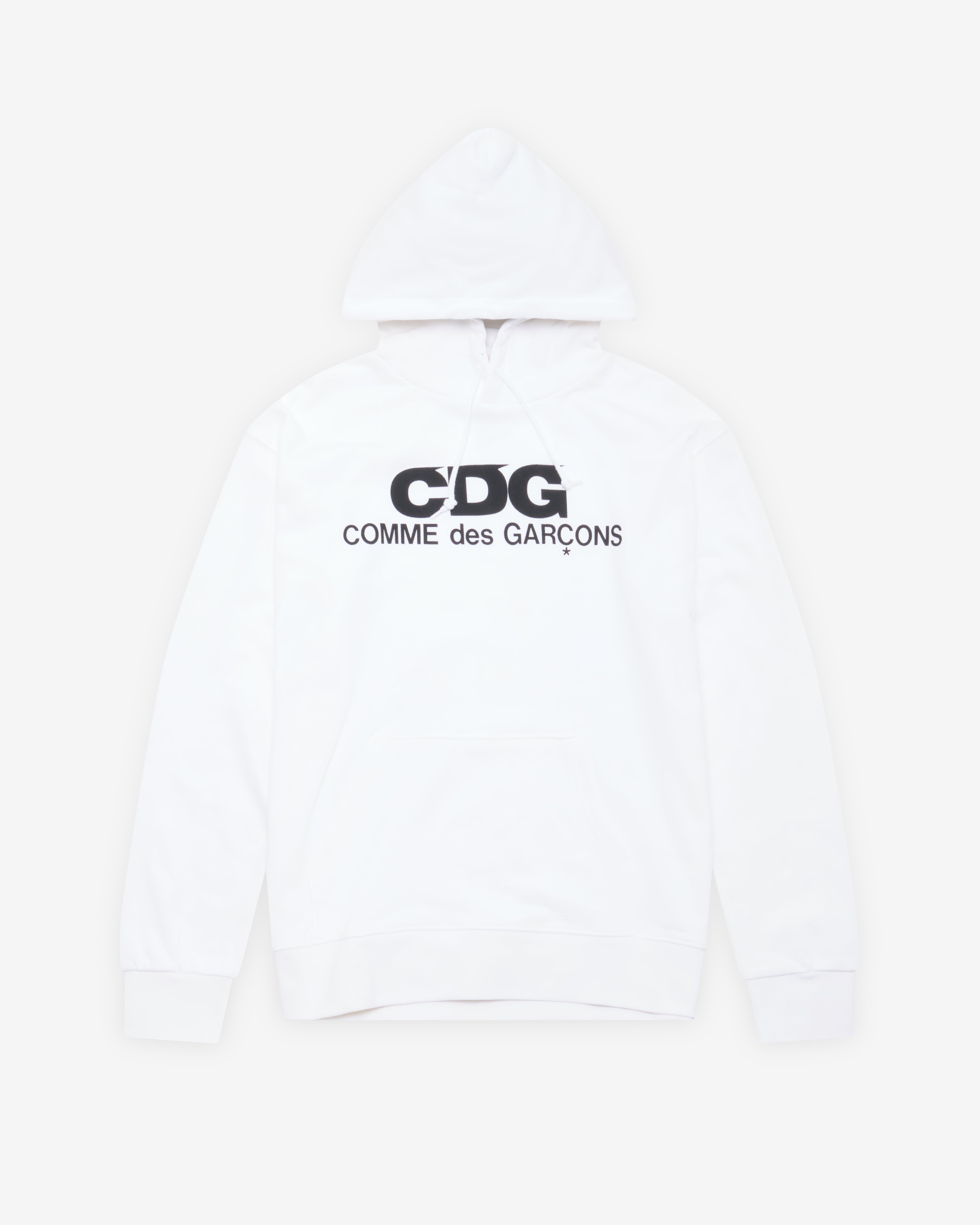 COMME des GARÇONS CDG オーバーサイズ パーカー ホワイト CDG: Logo Hooded Sweatshirt (White) | DSMNY E-SHOP