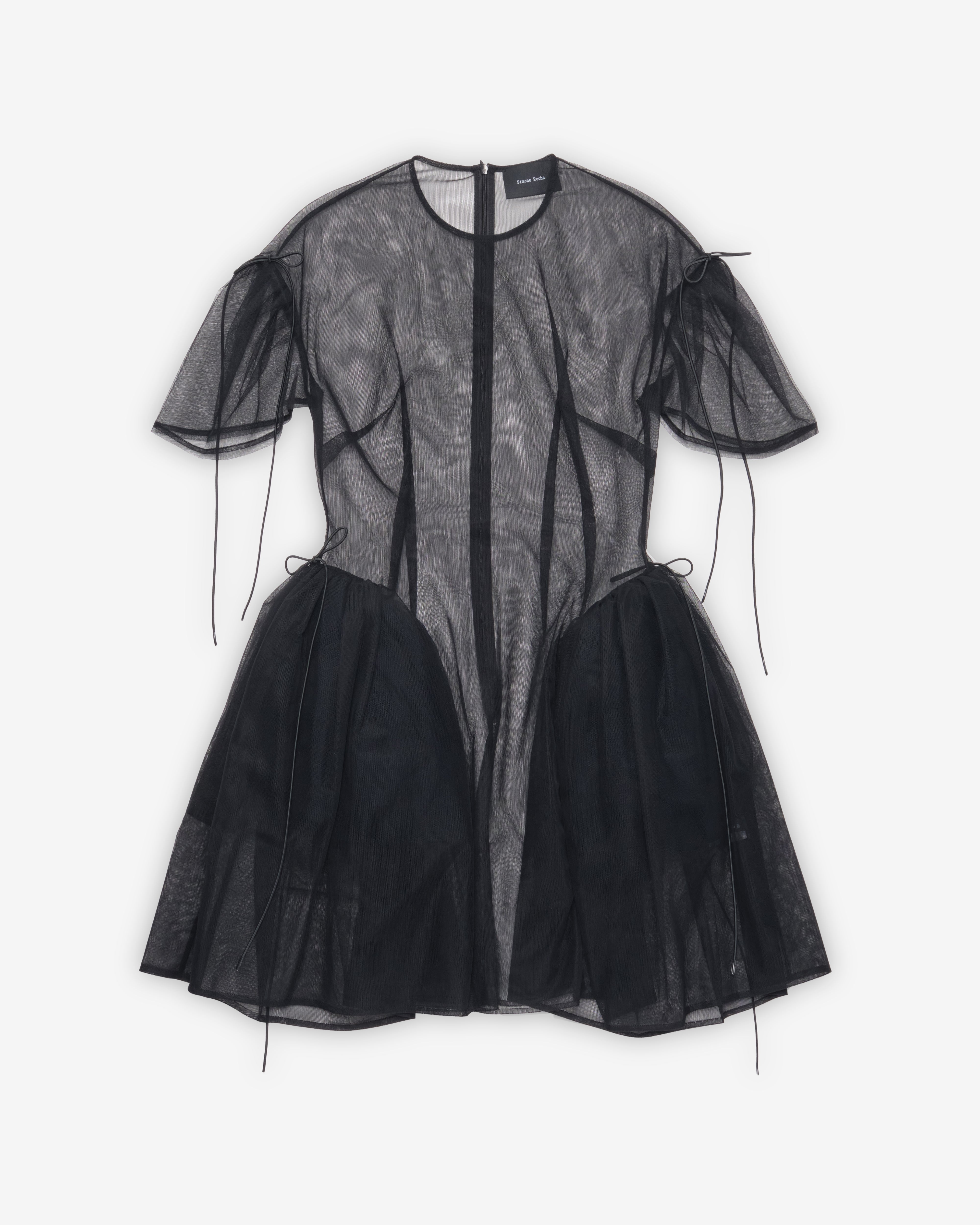Simone Rocha: Women's Mini Puff Sleeve Dress (Black)