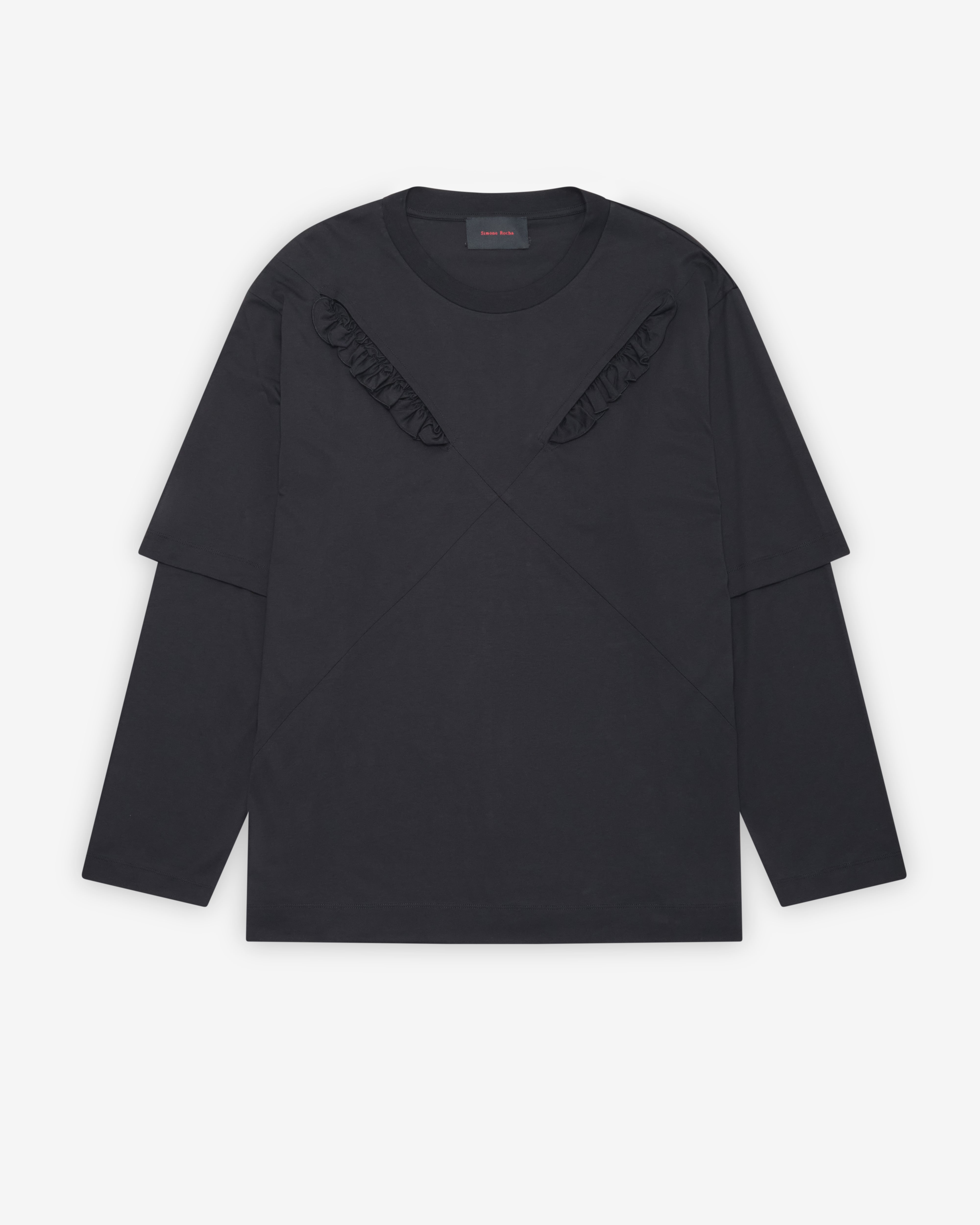 Simone Rocha: Men's Ruffle Slash Layered Long Sleeve T-Shirt