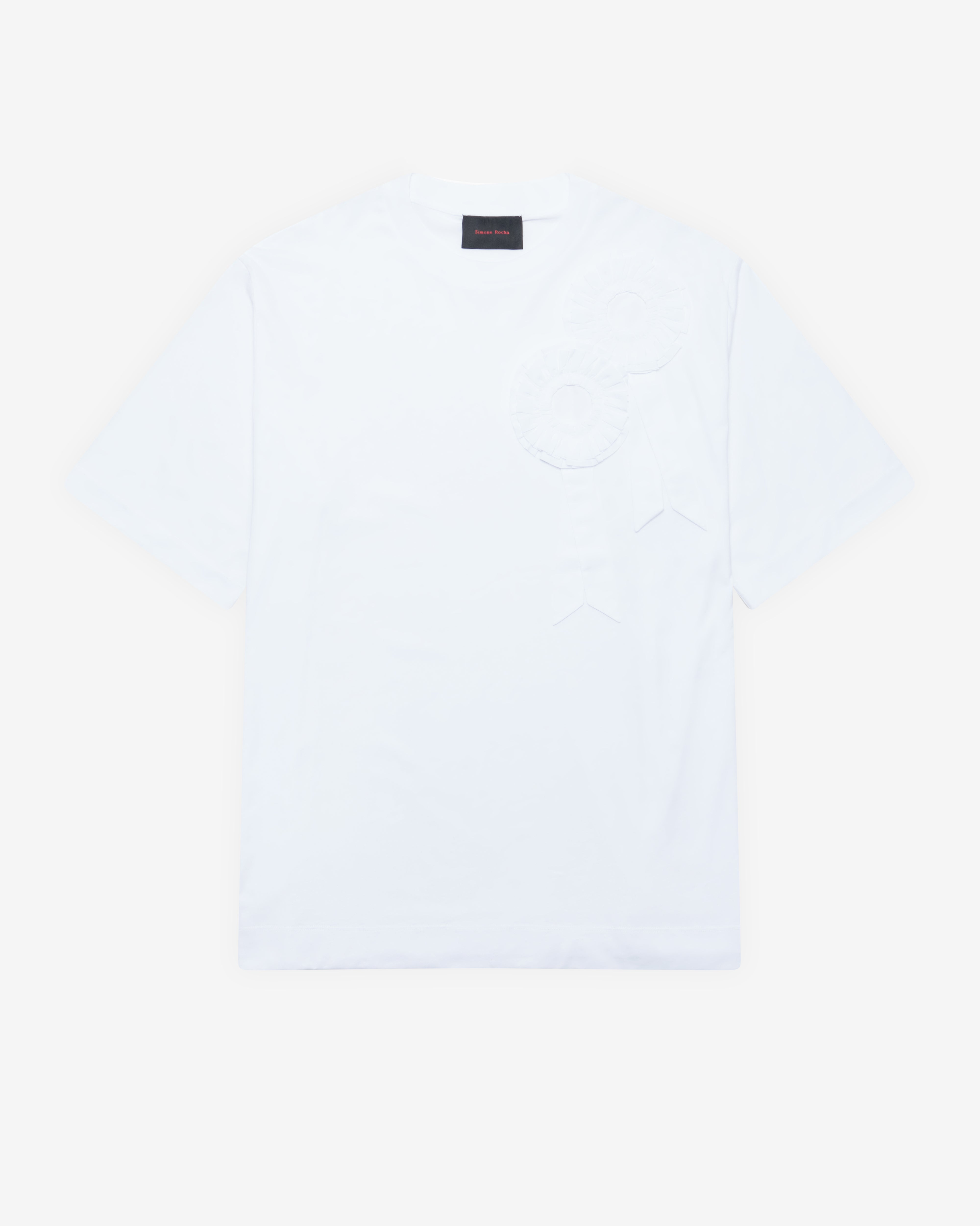 Simone Rocha: Men's Ruffle Rosette Boxy T-Shirt (White) | DSMNY E-SHOP