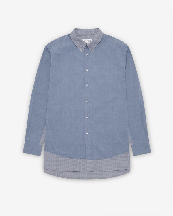 Maison Margiela - Women's Layered Button-Down Shirt - (Blue/Black) - (Blue/Black)