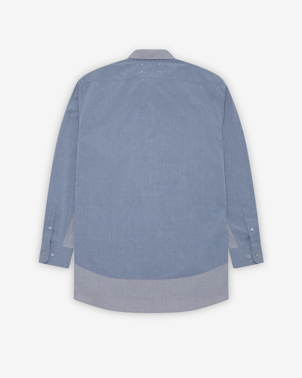 Maison Margiela - Women's Layered Button-Down Shirt - (Blue/Black) - (Blue/Black)