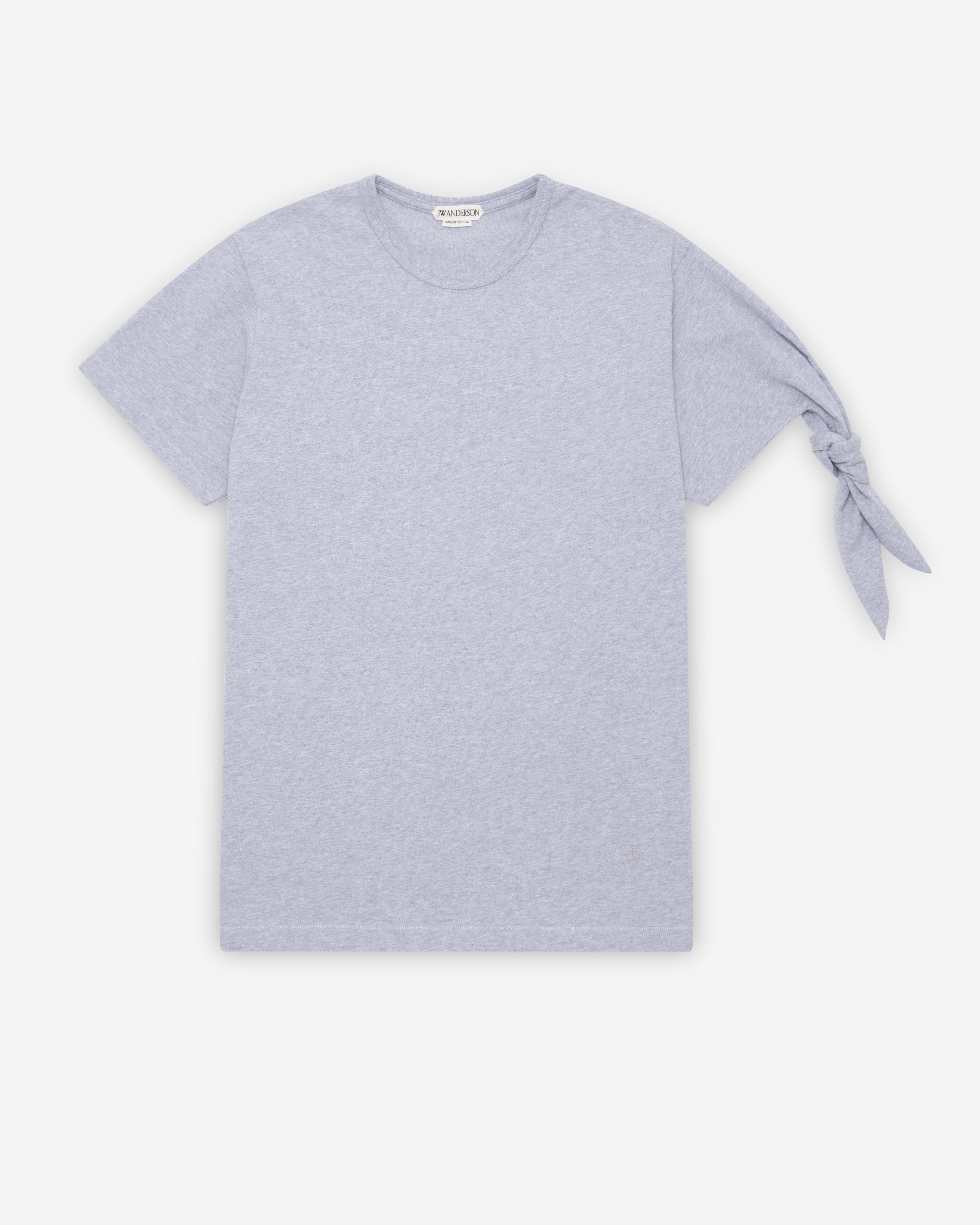 JW Anderson: Men's Knotted Sleeve T-Shirt (Mid Grey Melange