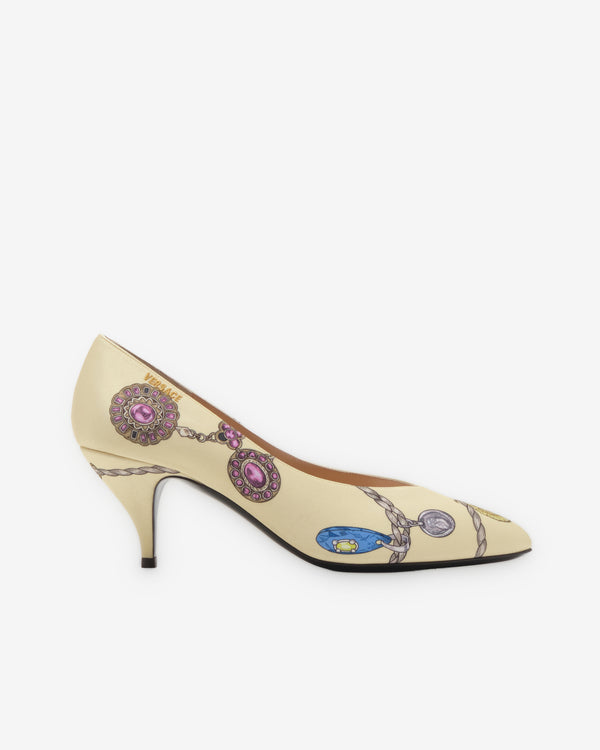Versace - Women's Tina Printed Satin Pumps - (Multicolor)