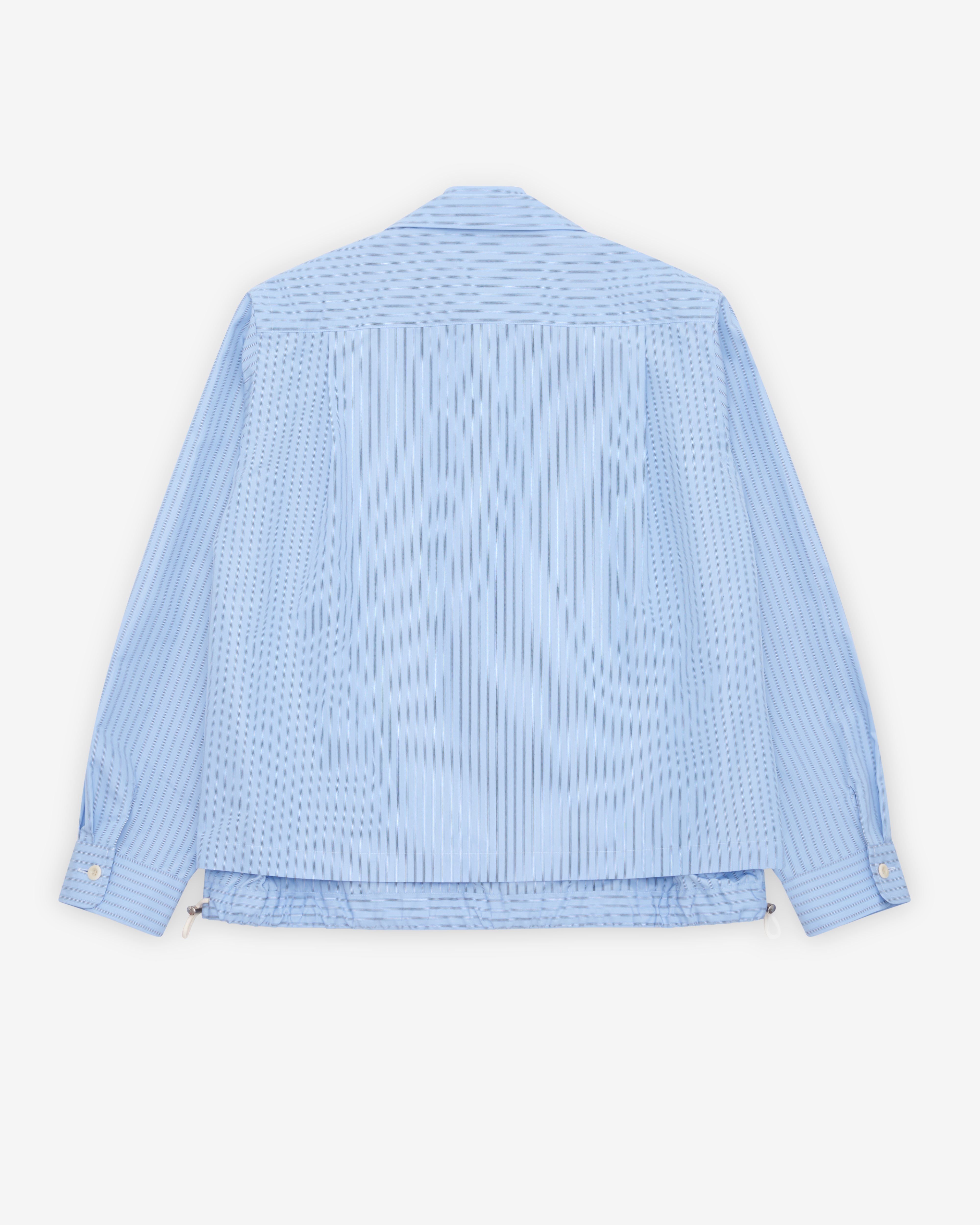 Sacai: Men's Poplin Shirt (Light Blue Stripe) | DSMNY E-SHOP