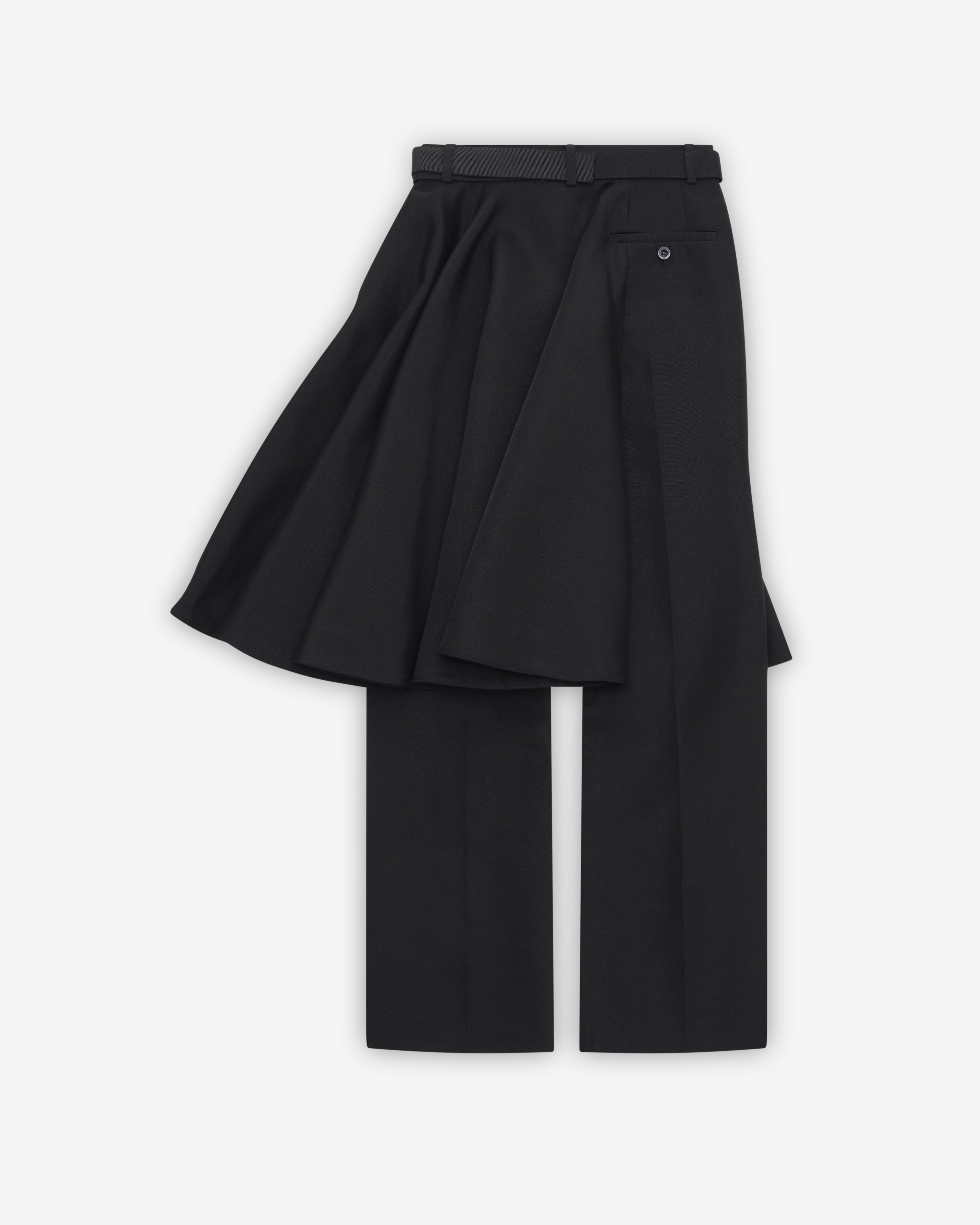 Sacai: Women's Double-Faced Silk Cotton Pants (Black) | DSMNY E-SHOP