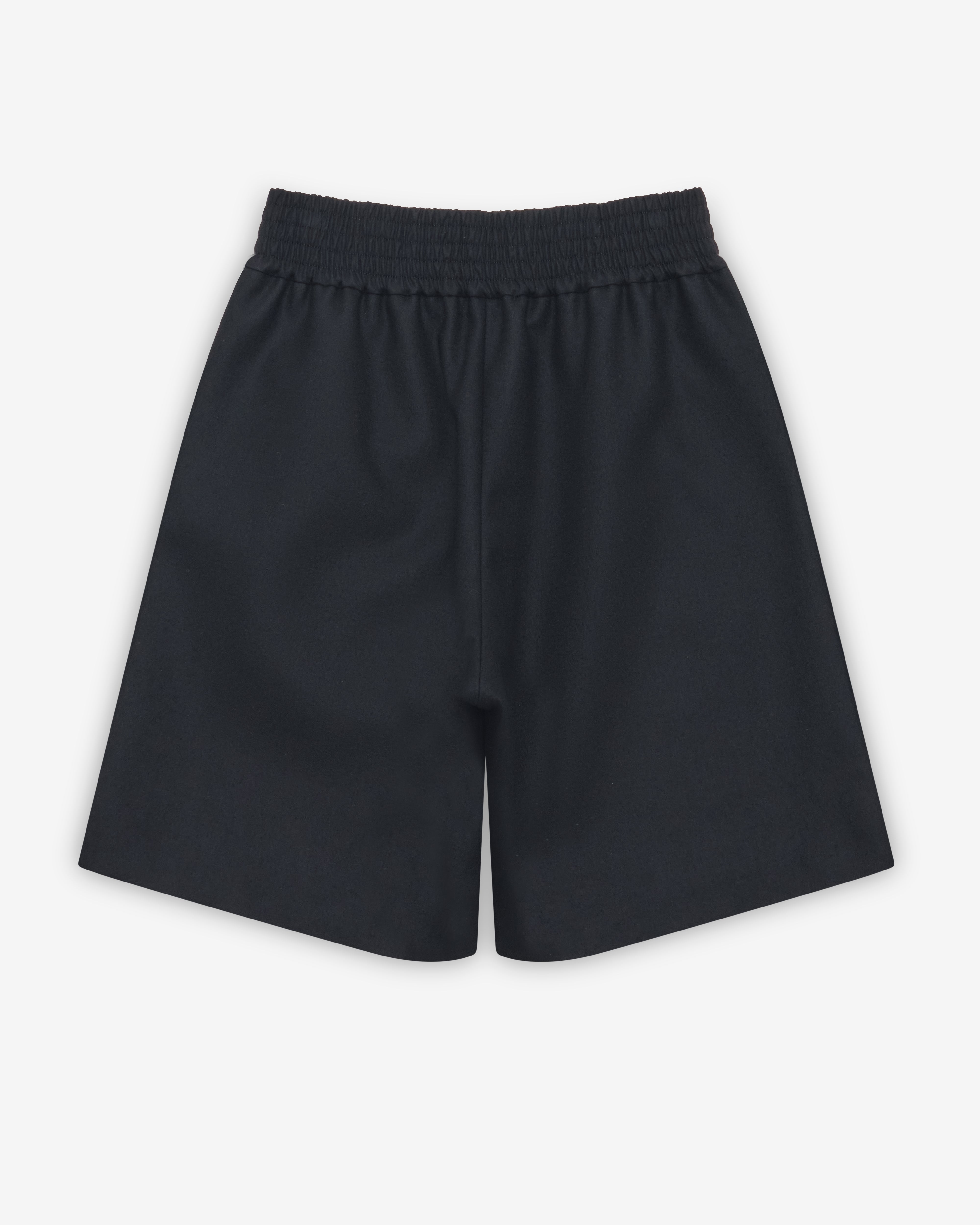 Sacai: Men's Wool Melton Shorts (Black) | DSMNY E-SHOP
