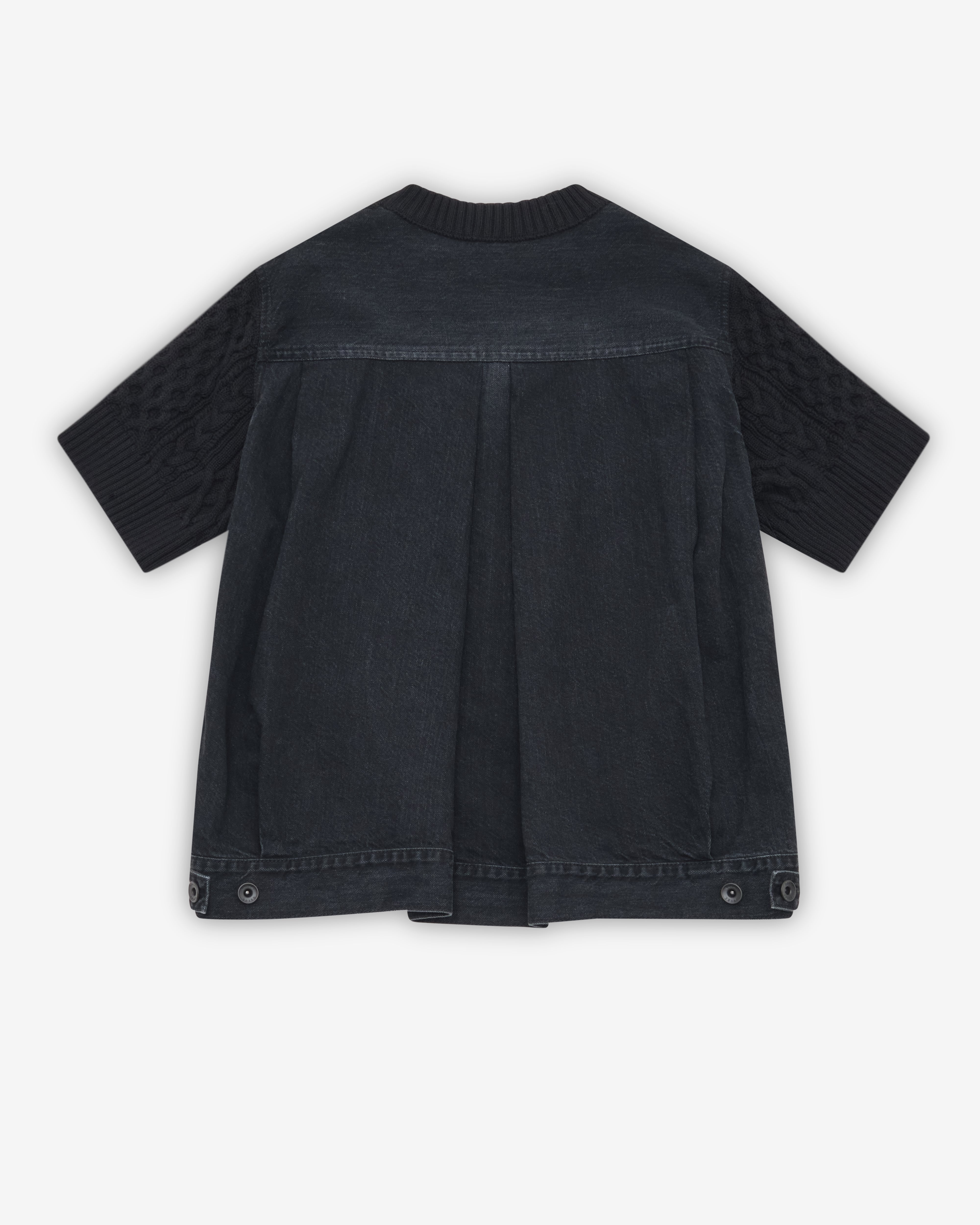Sacai: Women's Denim X Cotton Knit Pullover (Black) | DSMNY E-SHOP