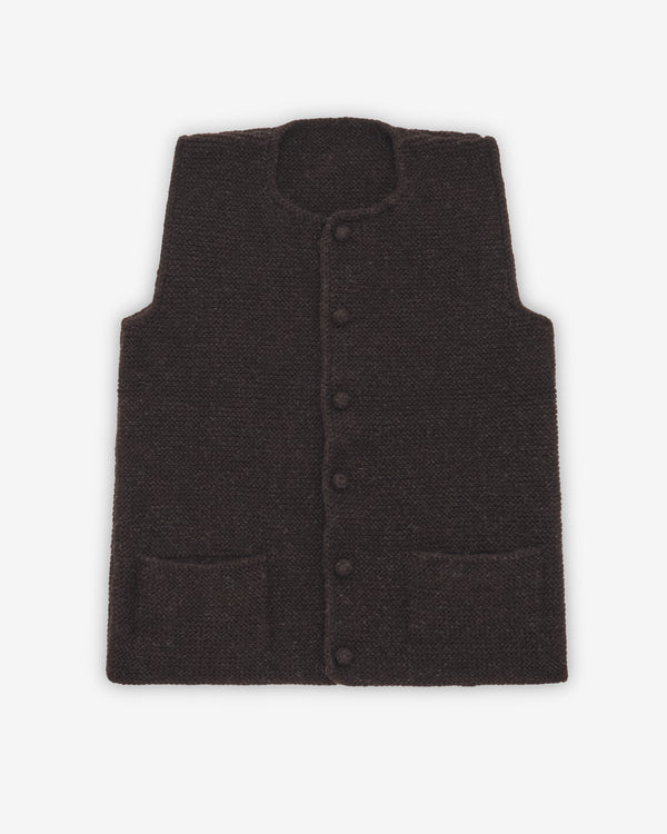 Daniela Gregis - Women's Hand Knitted Vest - (Dark Brown)