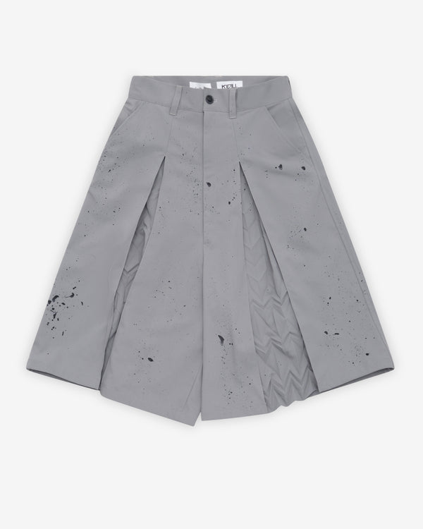 Kidill - Men's Herringbone Pleats Pants - (Grey)