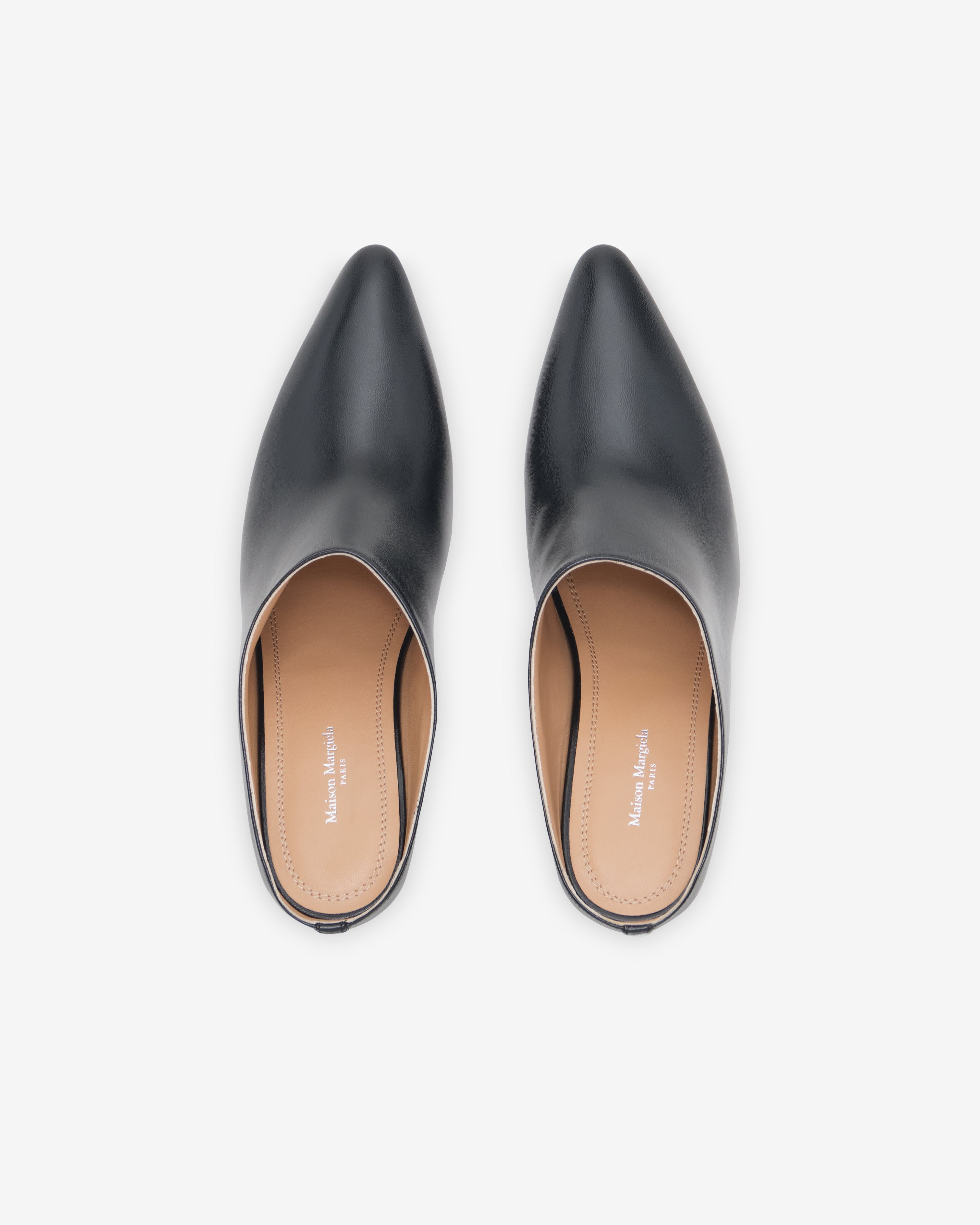 Maison Margiela: Women's Heel-Less Mules (Black) | DSMNY E-SHOP