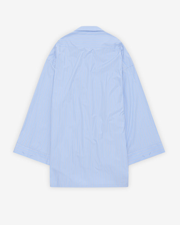 Kidill - Men's Smocking Twist Shirt - (Blue Stripe)