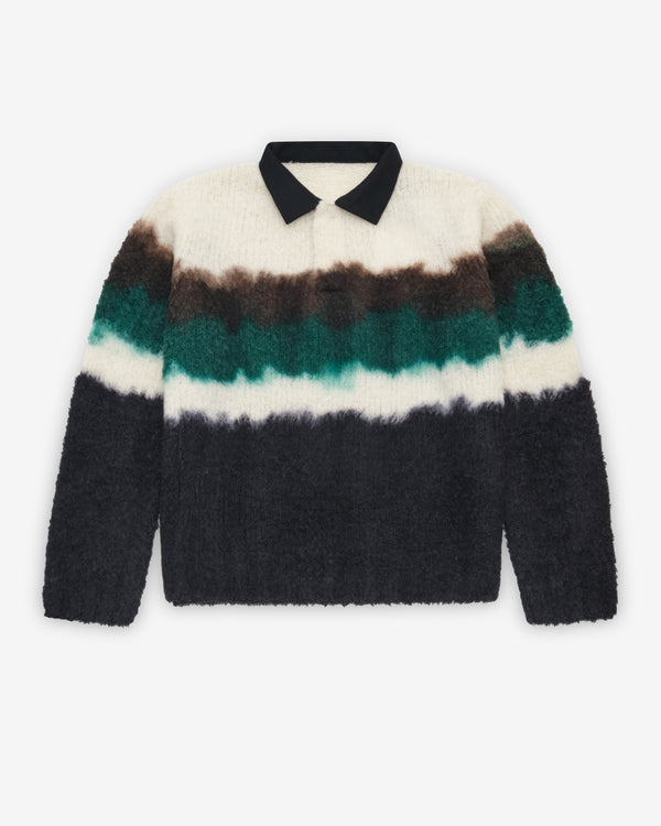 Sacai - Men's Chusen-Dyed Knit Polo Shirt - (Black/Multi)