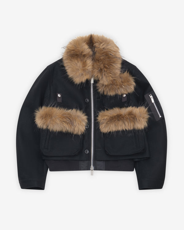 Sacai - Women's Wool Melton Blouson - (Black)