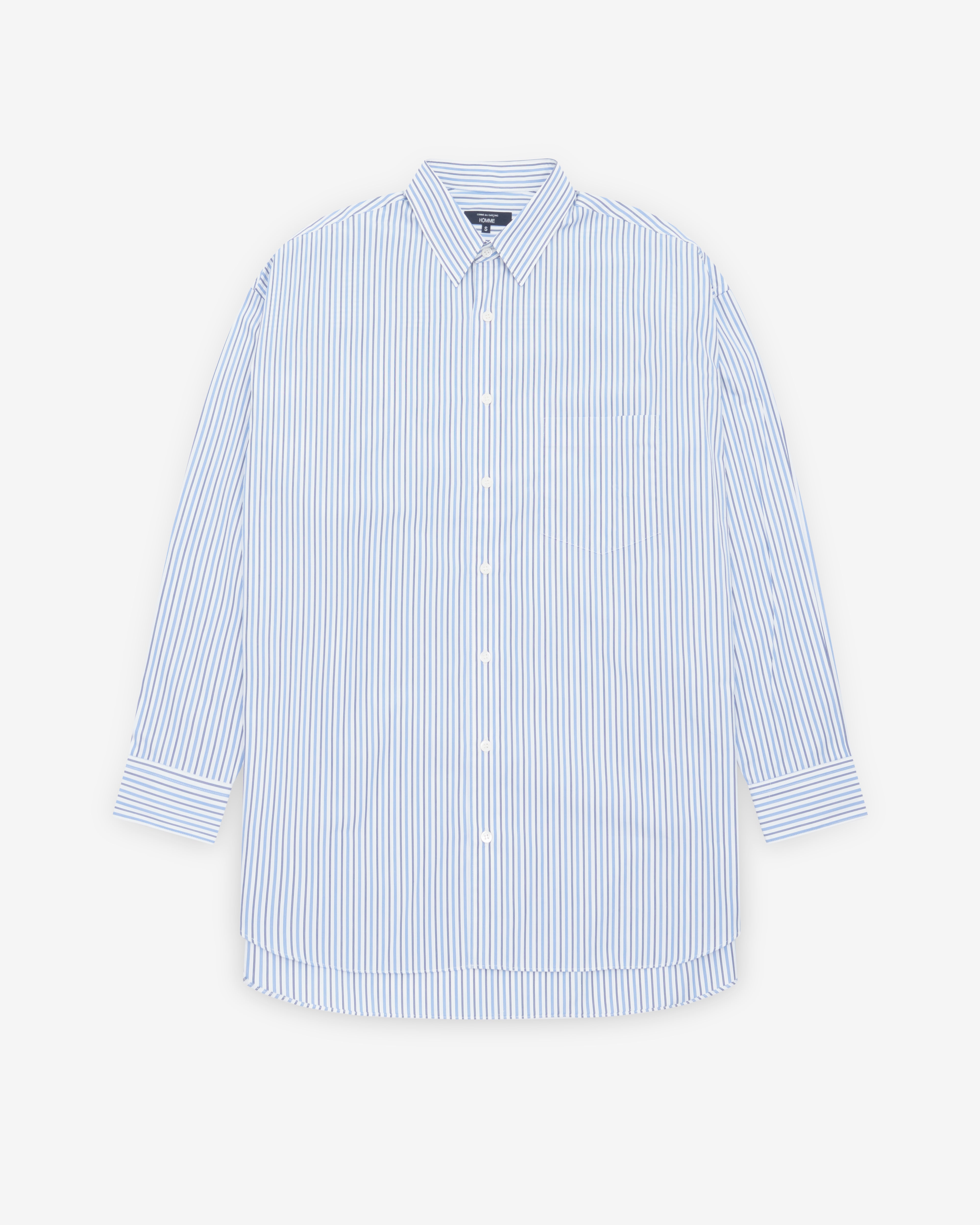 CDG Homme: Men's Striped Shirt (Sax) | DSMNY E-SHOP
