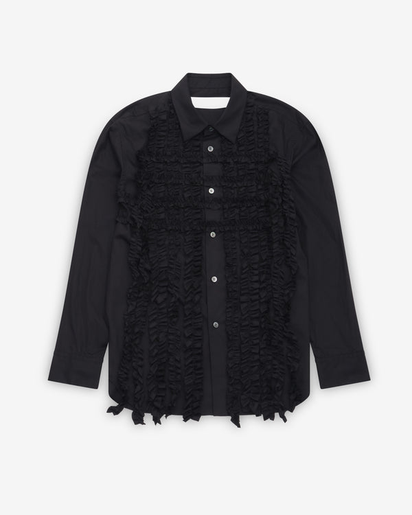 Tao - Women's Ruffle Button Down Shirt - (Black)