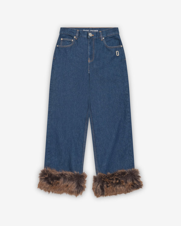 Marc Jacobs - Women's Faux Fur Cropped Jean - (Dark Indigo)