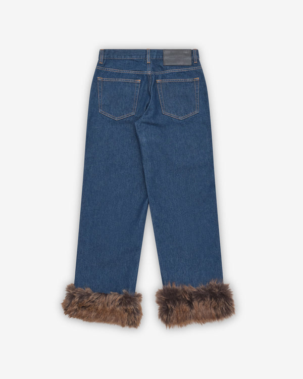 Marc Jacobs - Women's Faux Fur Cropped Jean - (Dark Indigo)