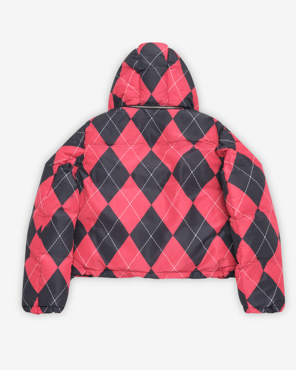 Chopova Lowena - Women's Argyle Puffer Jacket - (Red/Black)