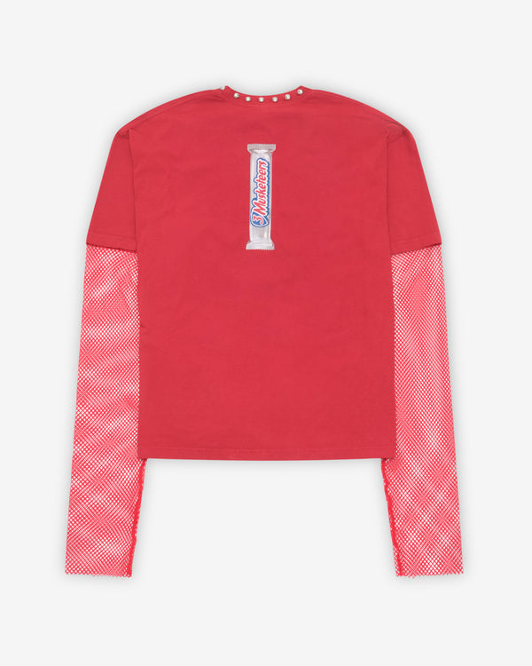 Carolina Sarria - Men's Dog Satellite Bite Long Sleeve T-Shirt - (Red)
