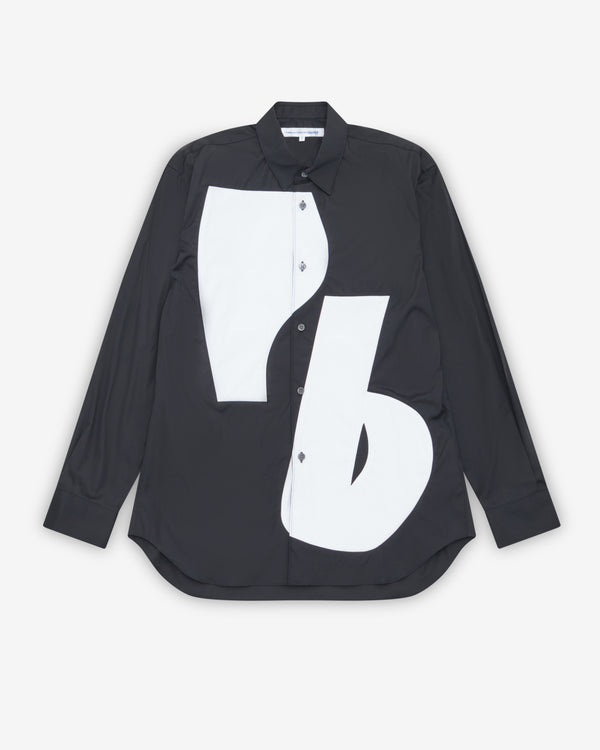 CDG Shirt - Men's Graphic Panel Shirt - (Black/White)