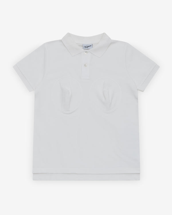 Vaquera - Women's Bullet Bra Polo Shirt - (Off White)