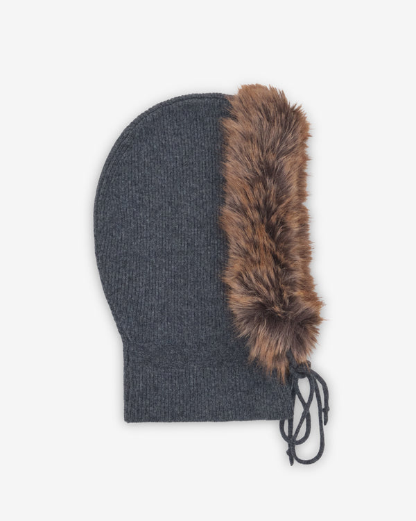Marc Jacobs - Women's Faux Fur Trim Balaclava - (Charcoal)