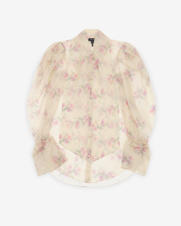 Marc Jacobs - Women's Floral Organza Puff Blouse - (Cream)