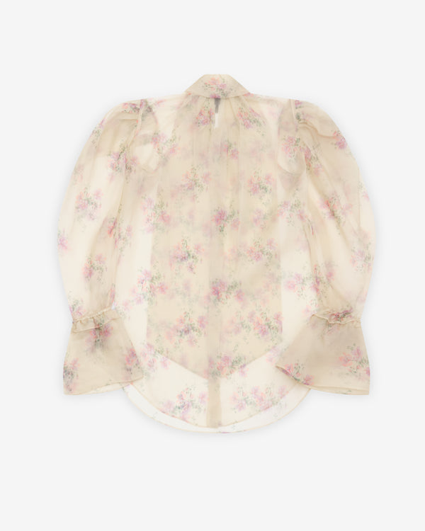 Marc Jacobs - Women's Floral Organza Puff Blouse - (Cream)