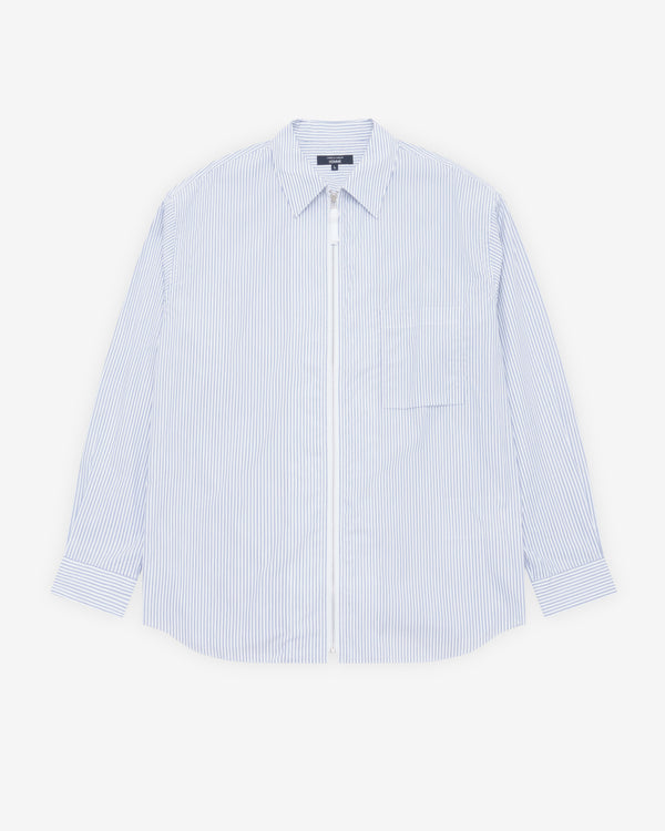CDG Homme - Men's Zip-Front Shirt - (Navy/White)