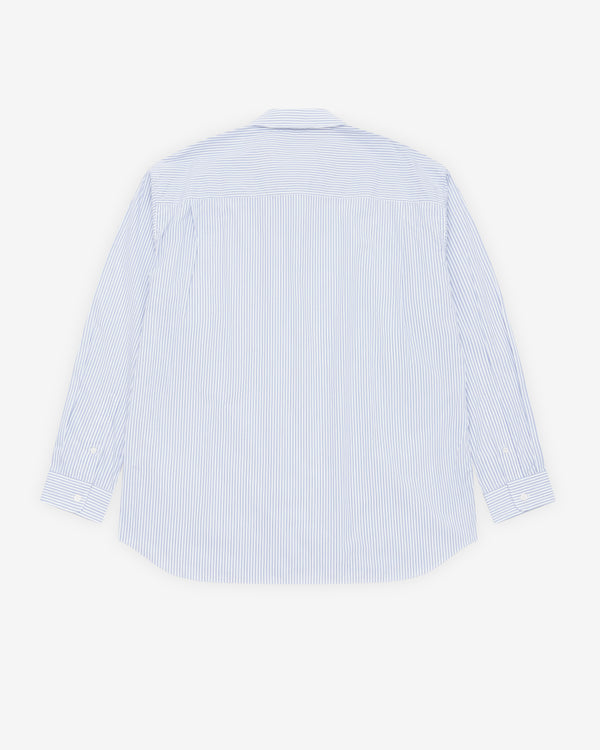 CDG Homme - Men's Zip-Front Shirt - (Navy/White)