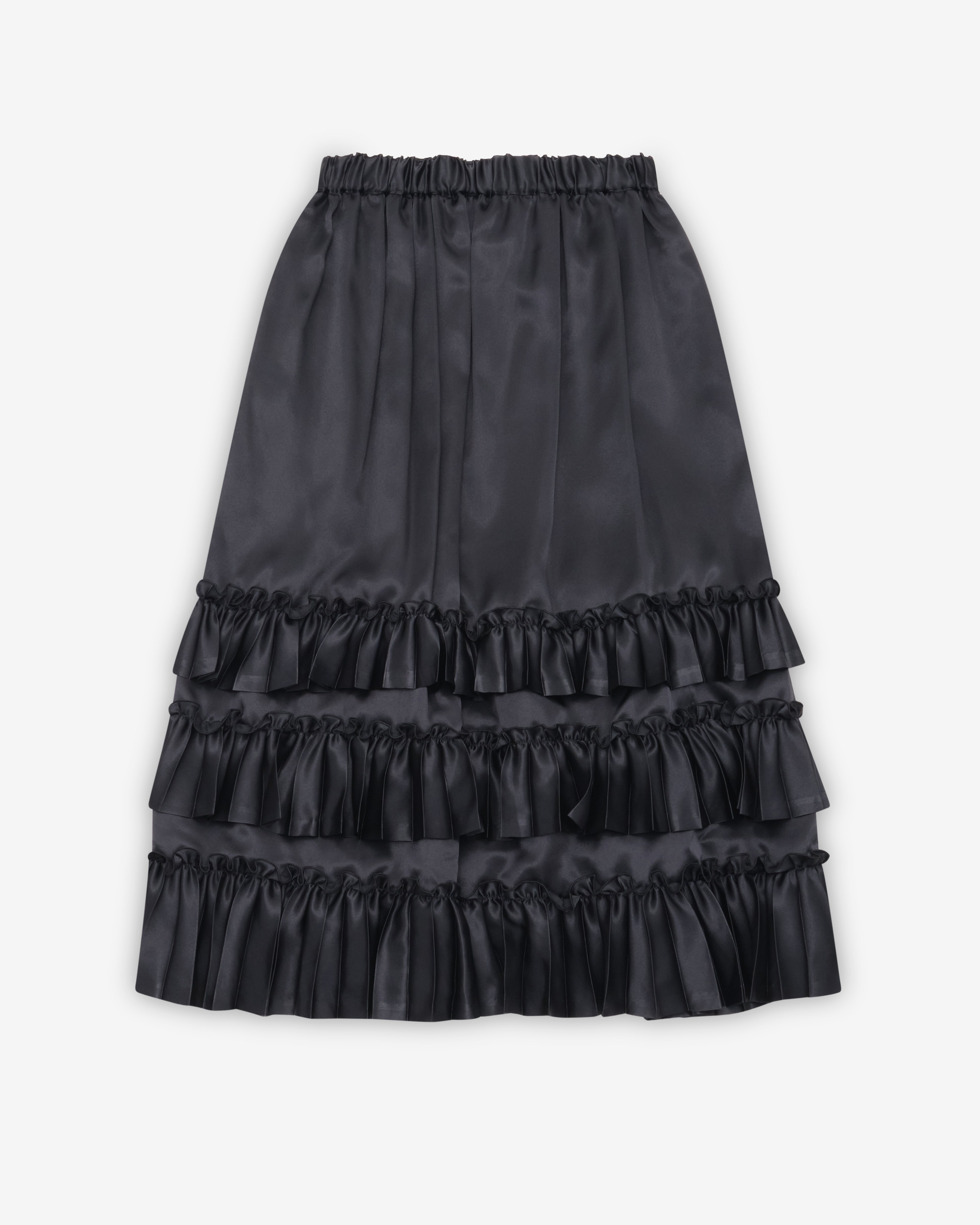 Noir Kei Ninomiya: Women's Ruffled Skirt (Black) | DSMNY E-SHOP