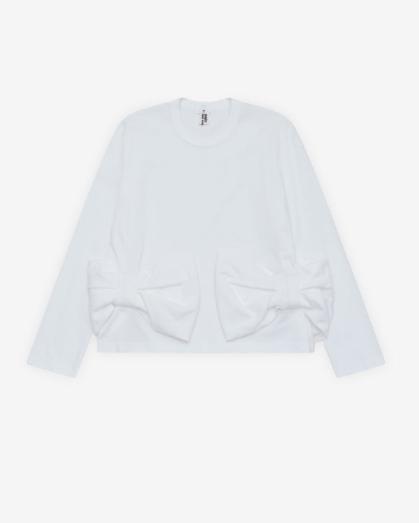 Noir Kei Ninomiya - Women's Long Sleeve Bow T-Shirt - (White)