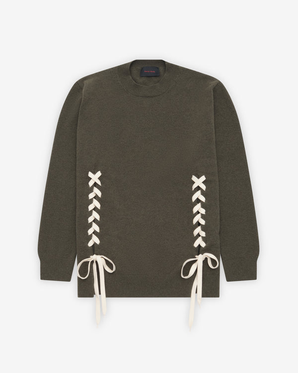 Simone Rocha - Men's Merino Lace Up Hem Jumper - (Khaki)