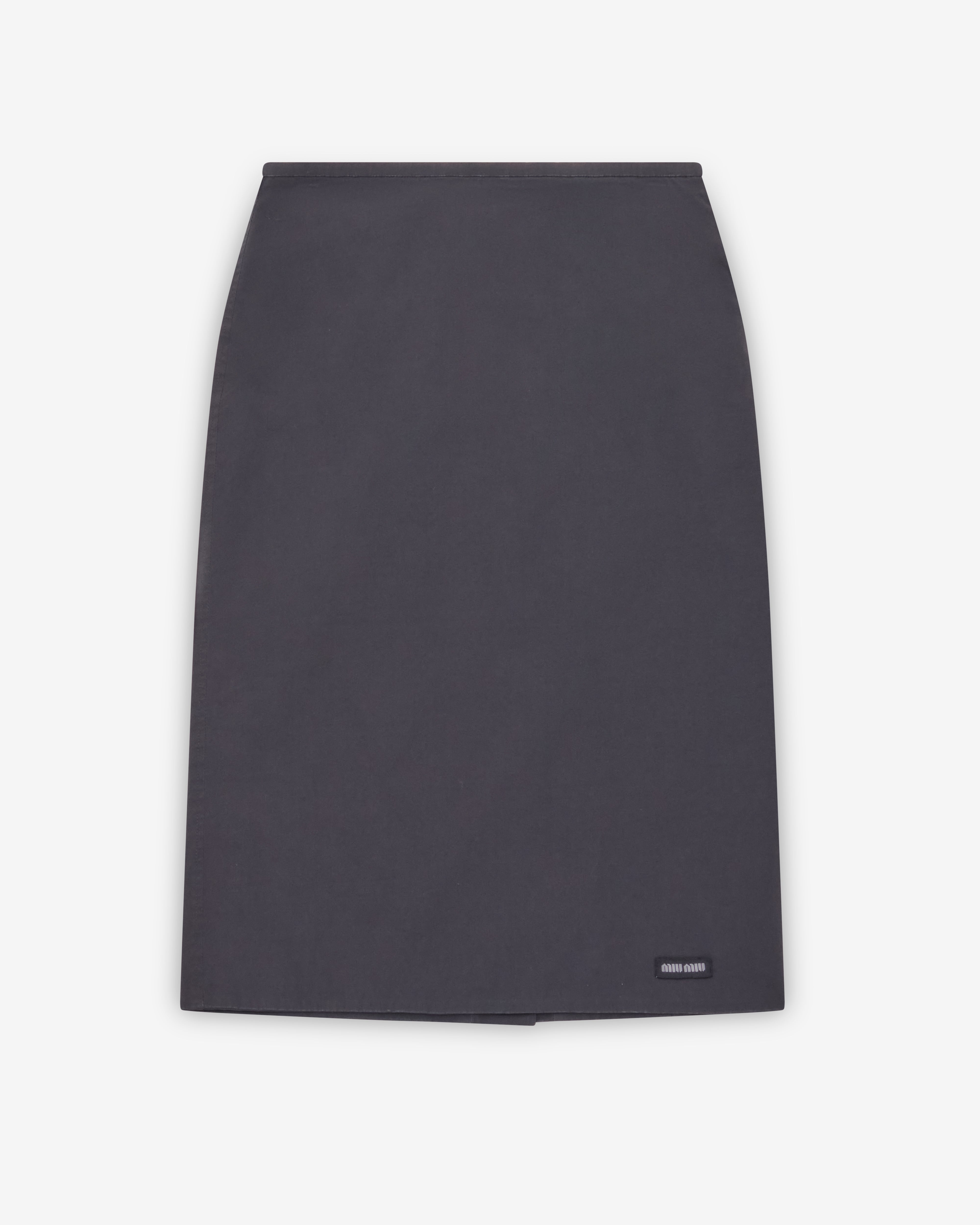 MIU MIU フリル カットソー ANTRACITE XS Miu Miu: Women's Stretch Poplin Skirt (Black) | DSMNY E-SHOP