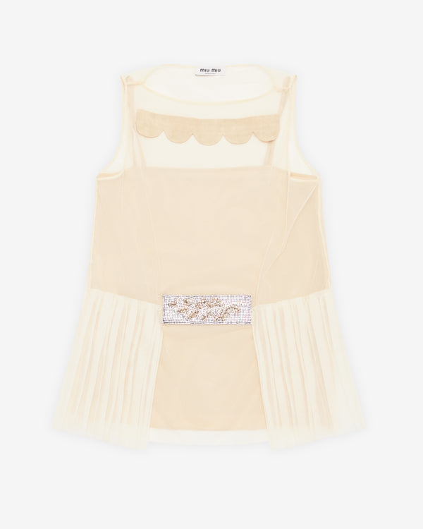 Miu Miu - Women's Embroidered Top - (Natural)