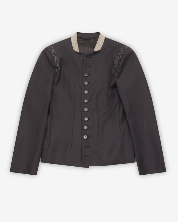 Sonia Carrasco - Women's Nehru Collar Blazer - (Brown)