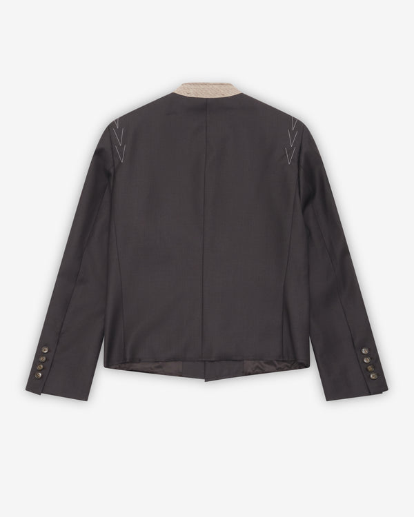 Sonia Carrasco - Women's Nehru Collar Blazer - (Brown)