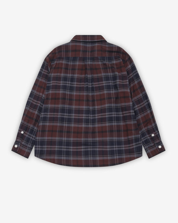 Sacai - Men's Bijou Embroidery Plaid Flannel - (Brown/Navy)
