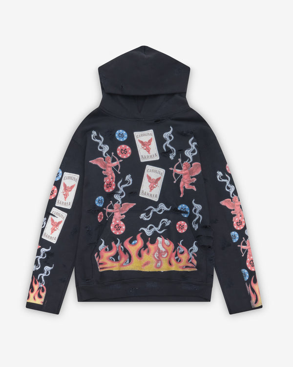 Carolina Sarria - Men's Cupido Poker Hoodie - (Black)