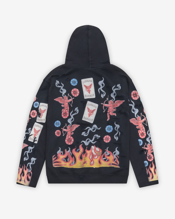 Carolina Sarria - Men's Cupido Poker Hoodie - (Black)