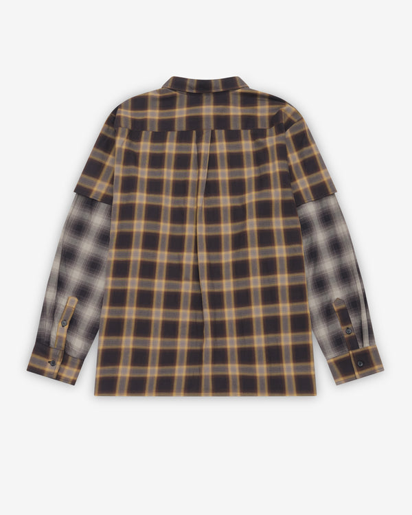 Westfall - Men's Plaid Layered Shirt - (Brown)