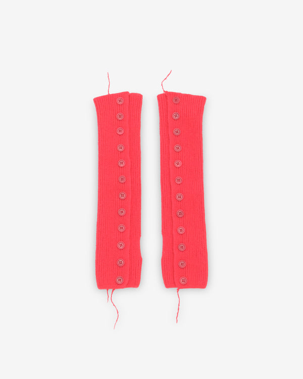 Sonia Carrasco - Women's Knitted Buttoned Mittens - (Red)