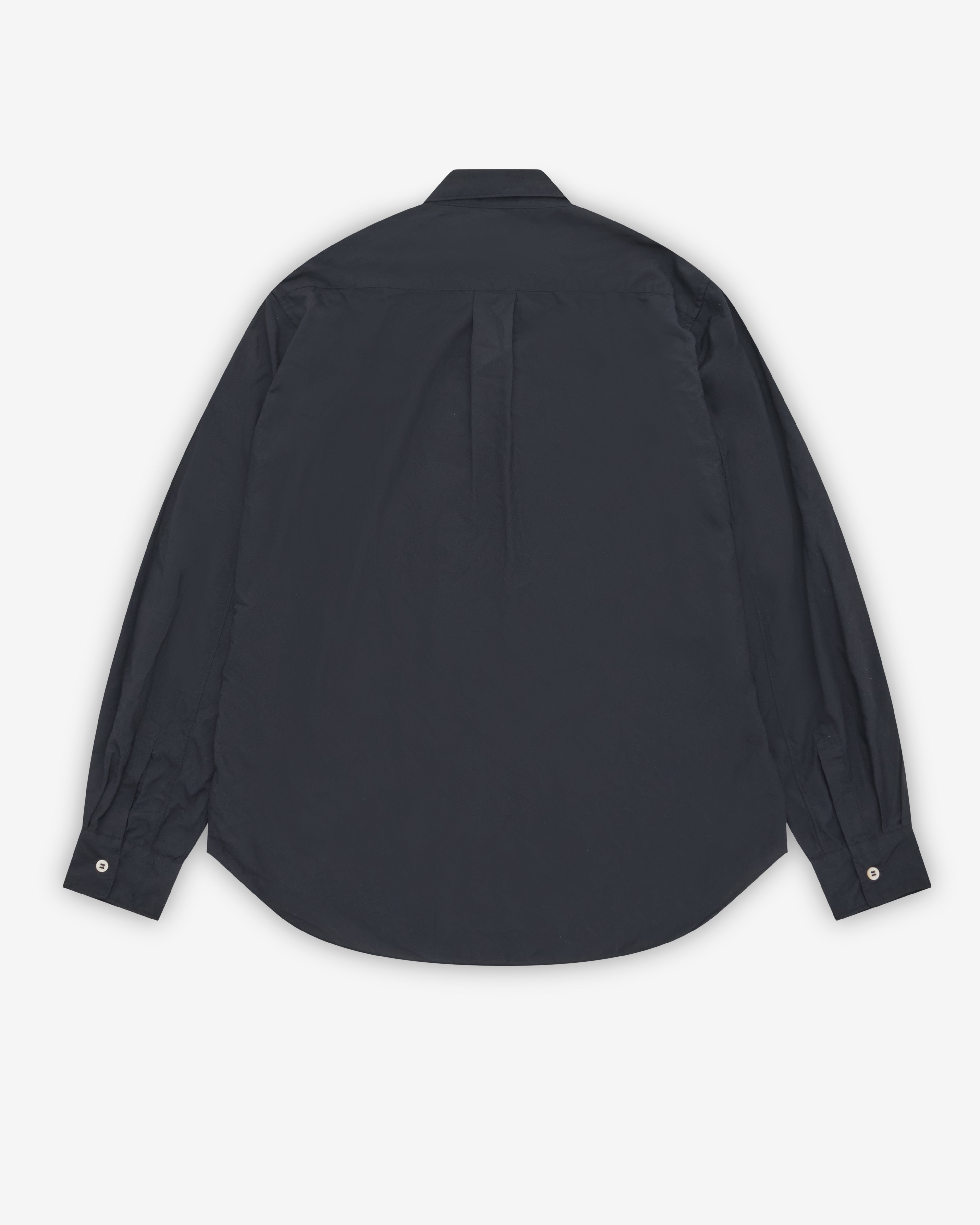 Black Comme des Garçons: Asymmetric Ruffle Shirt (Black) | DSMNY E