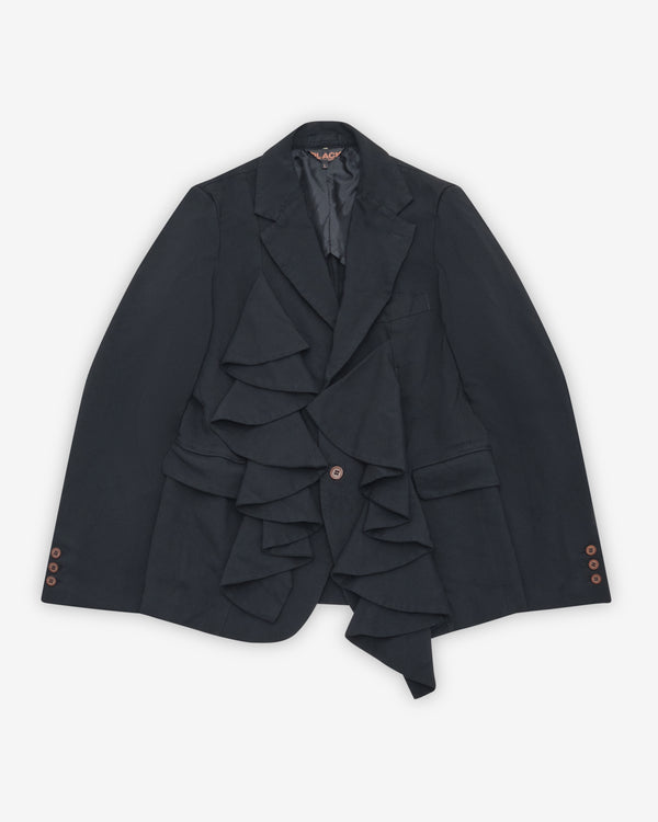 Black Comme des Garçons - Asymmetric Ruffle Jacket - (Black)