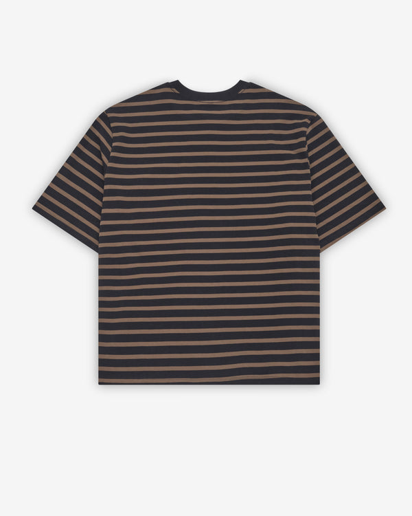 Westfall - Men's Striped Patch T-Shirt - (Black/Brown)