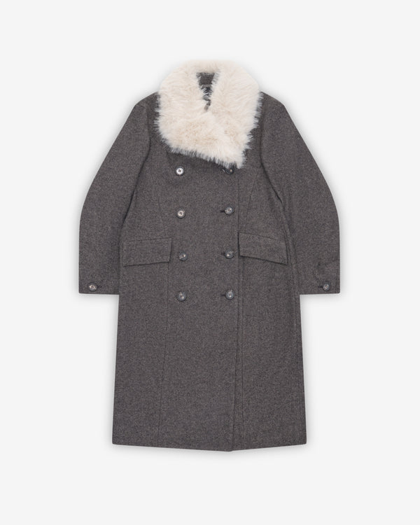 Simone Rocha - Women's Double Breasted Slash Coat - (Charcoal)